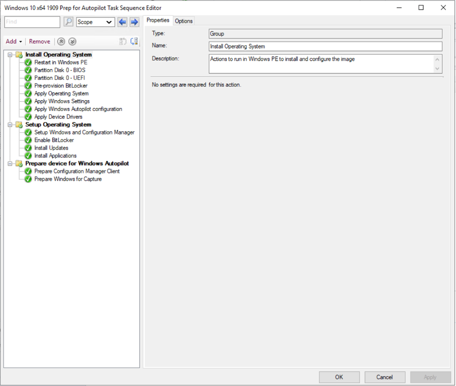 Figure 1 Windows 10 Task Sequence